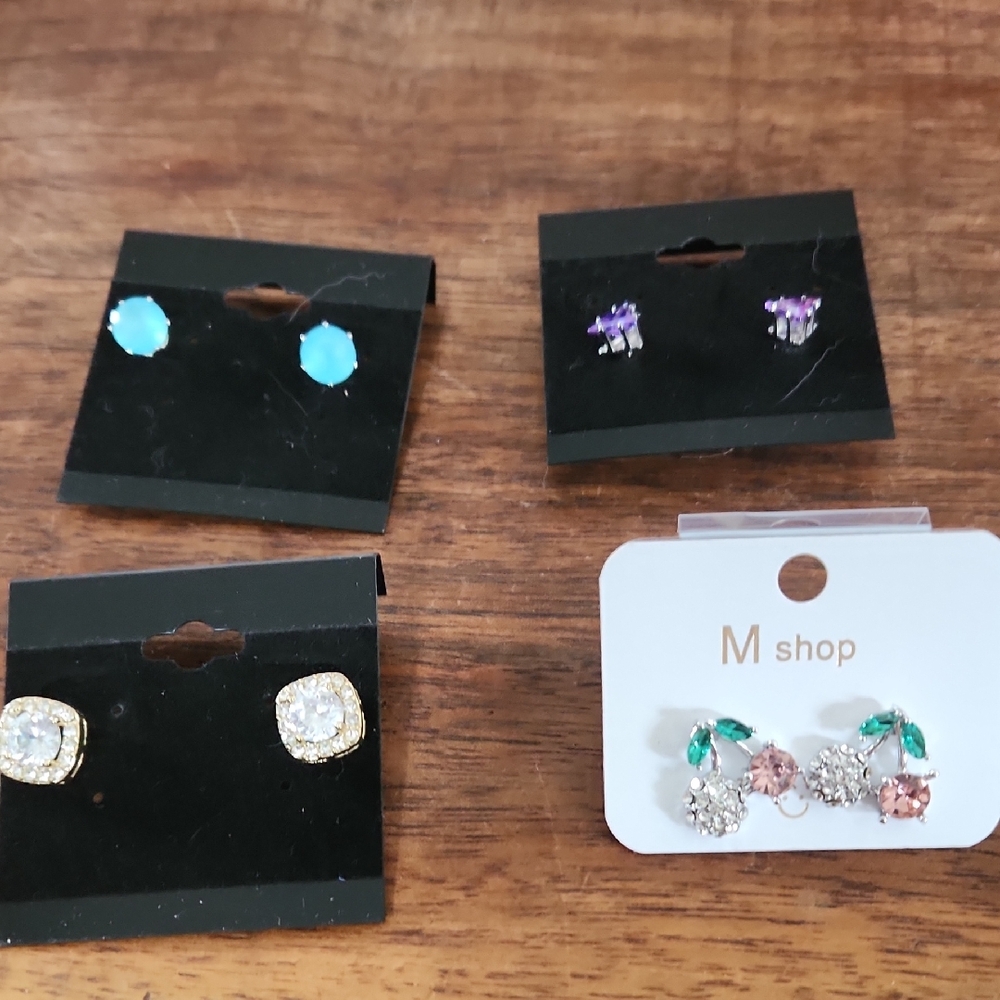Fashion Jewelry Earrings Set - Blue, Purple, Gold, Pink, Green